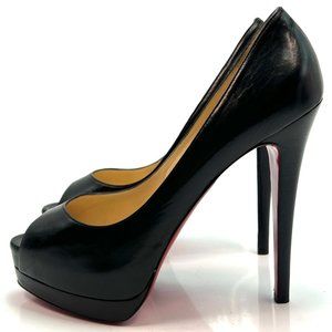 Christian Louboutin Altadama Black Leather Heels Pumps 40